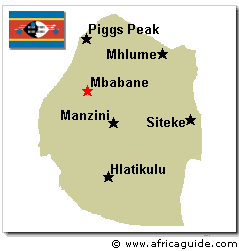 Map and Flag Swaziland